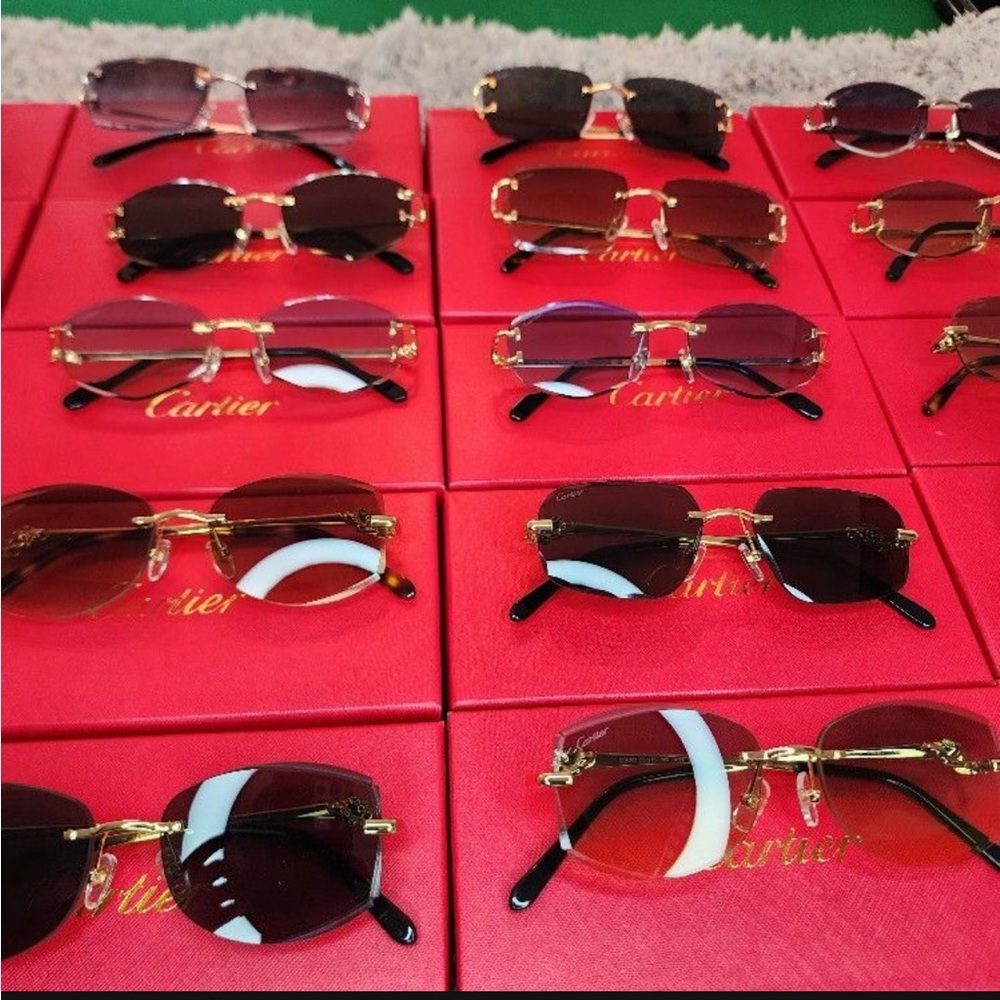 Cartier Gold and Black Sunglasses Collection